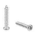 thumbnail image 1 of Uxcell 0.08''x 0.47'' Self Tapping Screws Pan Head Screw Fasteners Bolts  316 Stainless Steel Silver Tone 50 Pcs, 1 of 3