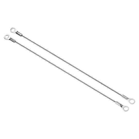 Uxcell 0.08'' x 7.87'' Lanyard Cable Wire Rope Stainless Steel Silver Tone 4pcs