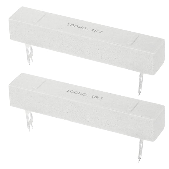 Uxcell 0.1 Ohm Ceramic Cement Resistor, 100W Power Wirewound Horizontal Cement Resistor Kit Tolerance 5% for Audio Equipment Power Adapters Frequency Divider Circuit Board (Pack of 2)