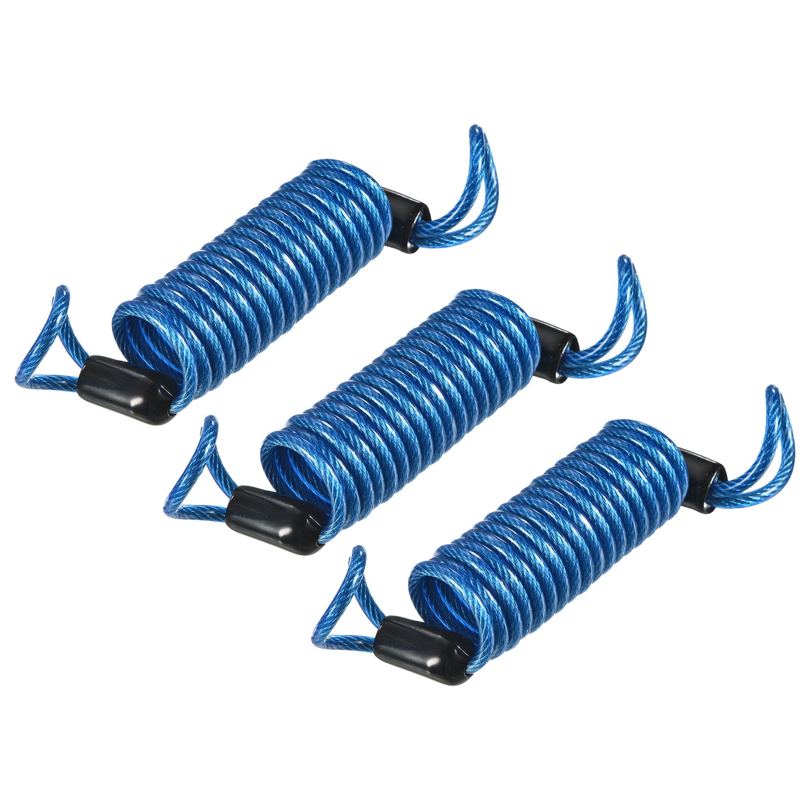 Uxcell 0.1'' x 3.28ft Security Steel Cable Lock Wire Rope Steel Blue ...