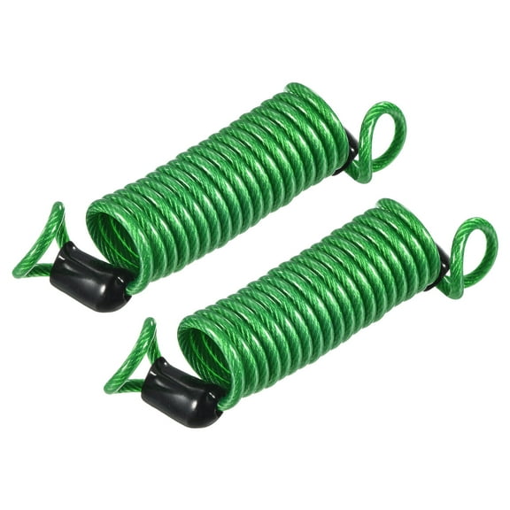 Uxcell 0.1'' x 3.28ft Security Steel Cable Lock Wire Rope Steel Green 2Pcs