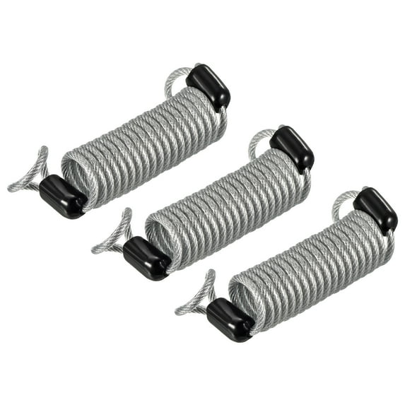 Uxcell 0.1'' x 3.28ft Security Steel Cable Lock Wire Rope Steel Transparent 3Pcs