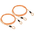 thumbnail image 1 of Uxcell 0.1''x 4.92ft  Coated Security Cable Luggage Lock Wire Rope Double Loop Steel Orange 2Pcs, 1 of 5