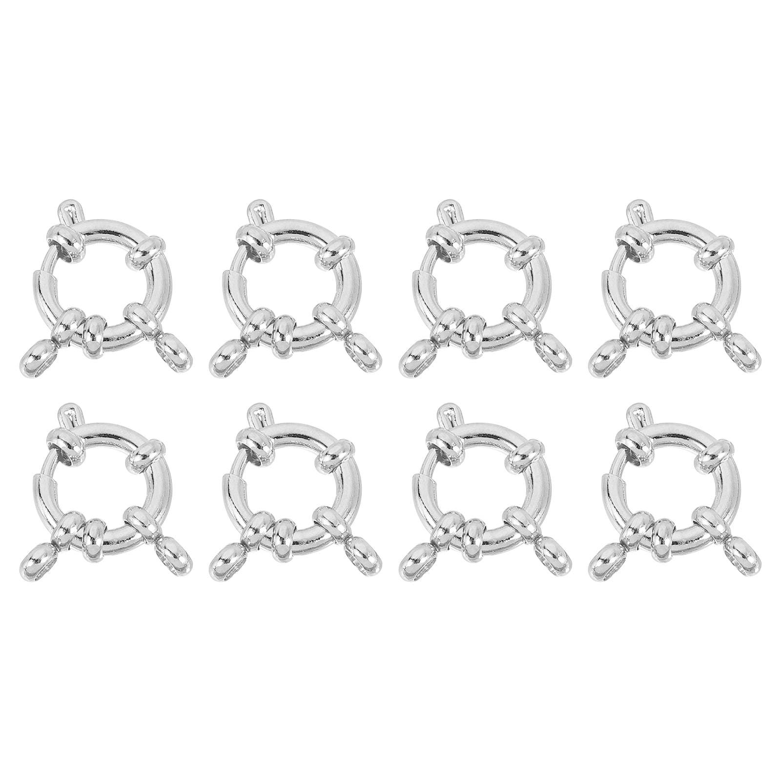 Uxcell 0.11'' Stainless Steel Spring Clasp Spring Ring Clasp Silver for ...