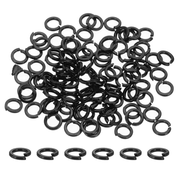 Uxcell 100Pcs Spring Lock Washer M3 304 Stainless Steel Zinc Plated Black