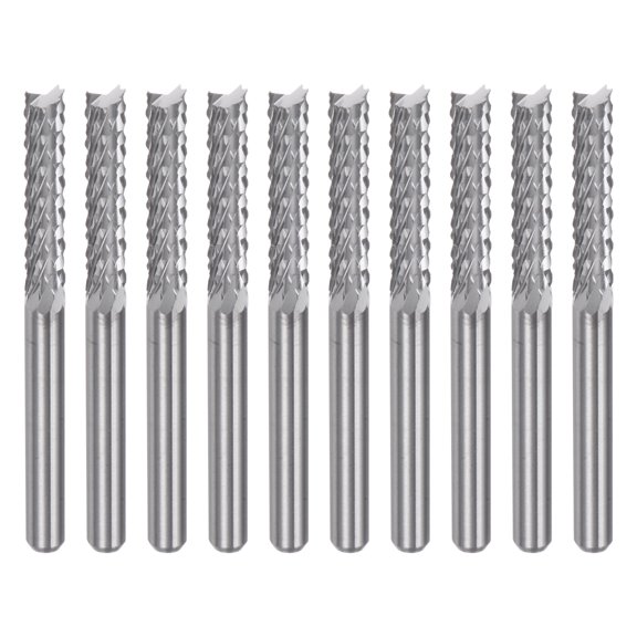 Uxcell 0.125'' Mill Engraving Milling Cutter CNC Routers Bit Carbide Silver Tone 10Pcs