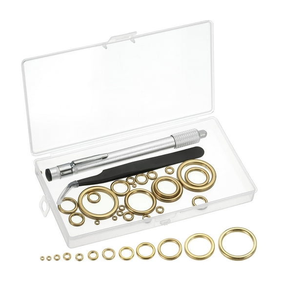 Uxcell 0.13-1.18in Ceramic Guides Ring Fishing Rod Eye Replacement Repair Kit, Gold 24 Pack