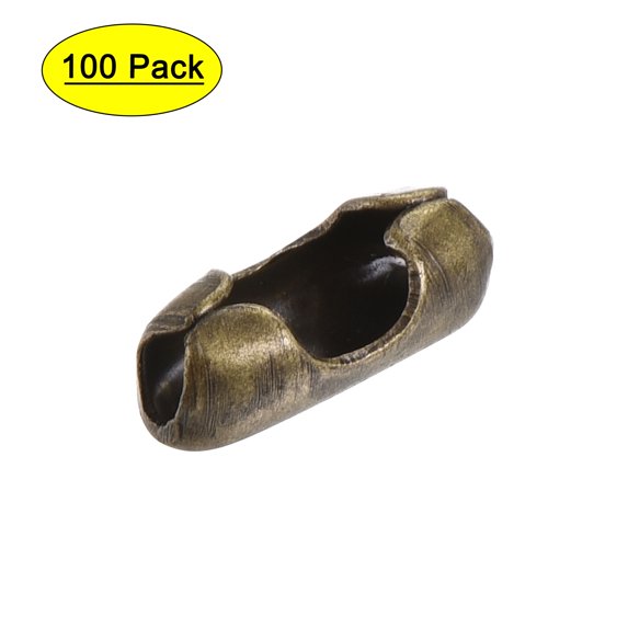 Uxcell 0.13" Crimp Link Ball Chain Connector Iron Bronze 100pcs