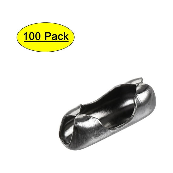 Uxcell 0.13" Crimp Link Ball Chain Connector Iron Dark Silver 100pcs