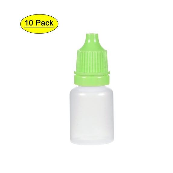Uxcell 0.17 oz Empty Small Mouth Squeezable Eye Liquid Dropper Bottle Plastic Green 10 pcs
