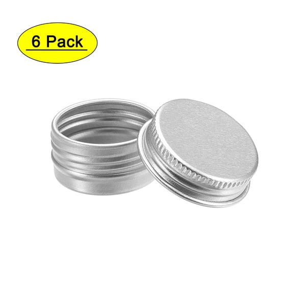Uxcell 0.17oz 5ml Screw Top Lid Round Aluminum Cans Tin Containers 6 Pack