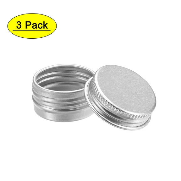 Uxcell 0.17oz 5ml Screw Top Lid Round Cans Tin Containers Aluminum  Silver Tone 3 Pack
