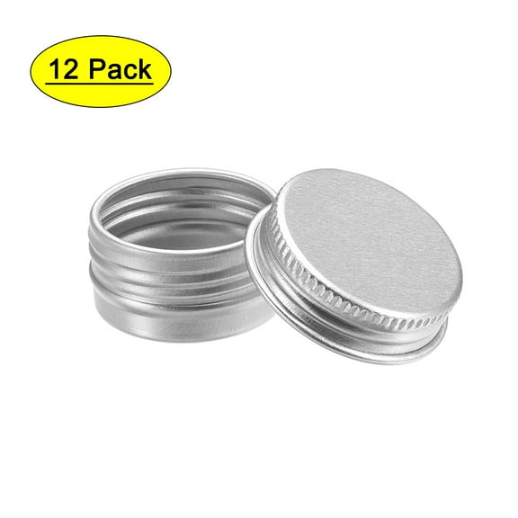 Uxcell 0.17oz 5ml Screw Top Lid Round Cans Tin Containers Aluminum Silver Tone12 Pack