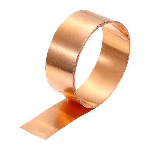 Uxcell 0.1mm x 30mm x 4000mm Copper Sheet Roll, 99.9% Pure Copper Strip Flashing Metal Foil Plate for DIY Project Jewelry Craft Electrical Repair