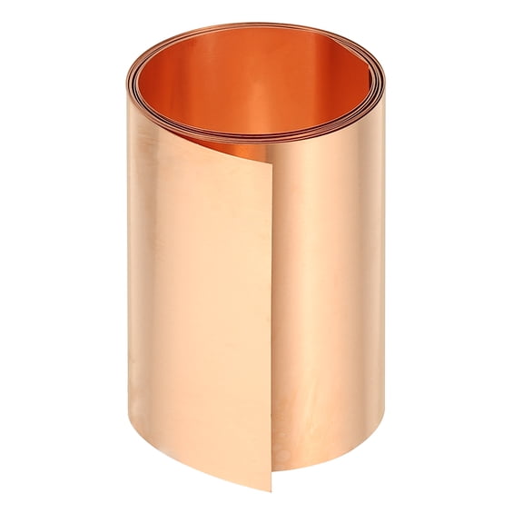 Uxcell 0.1x50x1000mm Copper Thin Foil Sheet Roll, 99.9% Pure Copper Tape Strip Flashing Metal Sheet Foil Plate