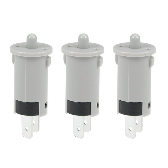 Uxcell 0.2'' 250V 1A Refrigerator Door Light Switch Normally Closed Plastic Grey 3pcs