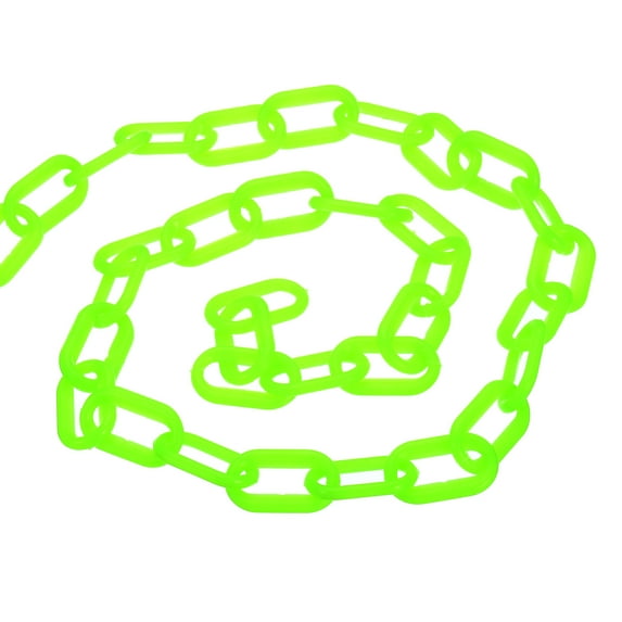 Uxcell 0.2" Diameter 16Ft Length Plastic Chain Barrier Safety Link Chain Stanchion for Crowd Control, Green