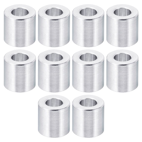 Uxcell 0.2" ID x 0.39" OD x 0.39" L Round Aluminum Spacer Fit for M5 Screw Bolts 10 Pack