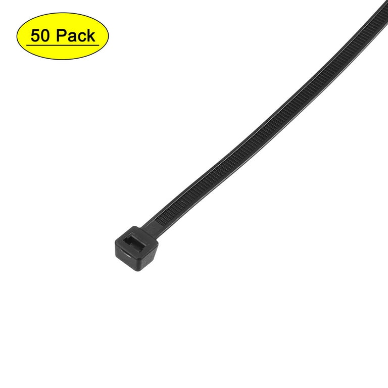 Uxcell 0.2-Inch 20-Inch Cable Ties Self-Locking Zip Ties Nylon Black 50  Pack 