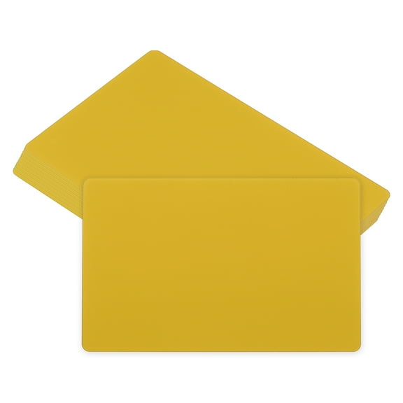 Uxcell 0.21mm Metal Business Cards Blank Name Card Laser Engraving Aluminum, Golden 20 Pack