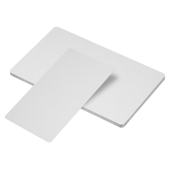 Uxcell 0.21mm Metal Business Cards Blank Name Card Laser Engraving Aluminum, Silver 12 Pack