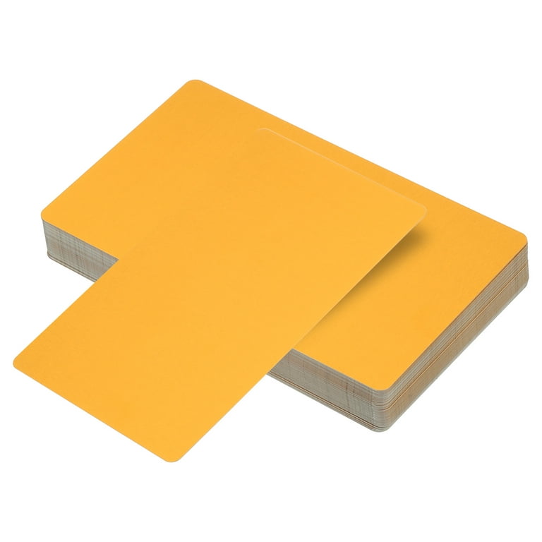 Uxcell 0.21mm Metal Business Cards Blank Name Card Laser Engraving Aluminum,  Yellow 60 Pack 