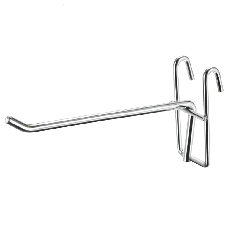 Uxcell 0.24 Inch Thickness 6 Inch Long Grid Wall Display Hooks Silver, 10  Count 