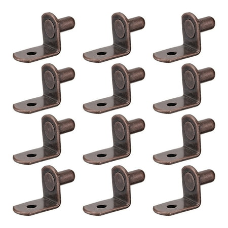 Uxcell 0.24'' L-Shaped Shelf Support Peg Support Shelf Bracket Peg W Hole Bronze 20Pcs