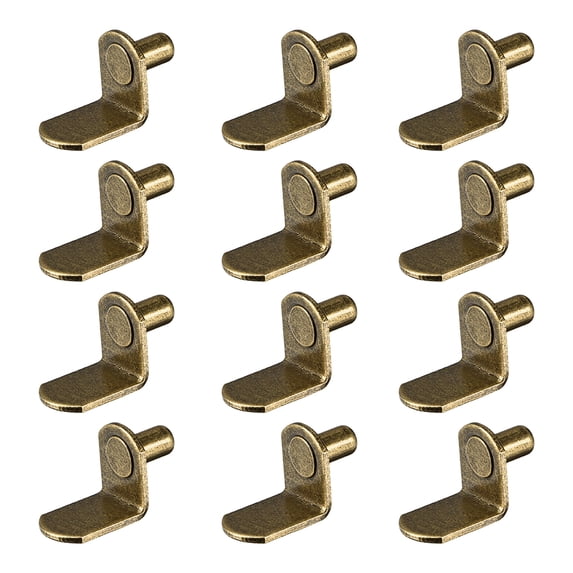 Uxcell L Shaped Shelf Support Shelf Bracket Peg Bronze 40Pcs