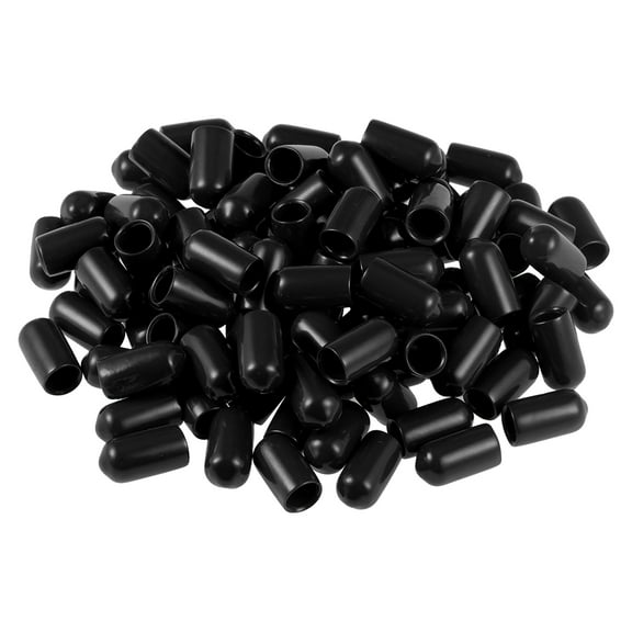 Uxcell Screw Thread Protectors Rubber End Cap Cover 0.26" Black