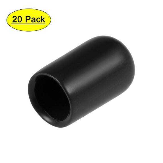 Uxcell 0.28'' Screw Thread Protector Vinyl End Caps Rubber Black 20pcs