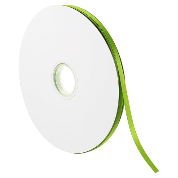 Uxcell 0.28" x 100 Yards Double Face Decorate Crafts Roll Satin Ribbon Light Green
