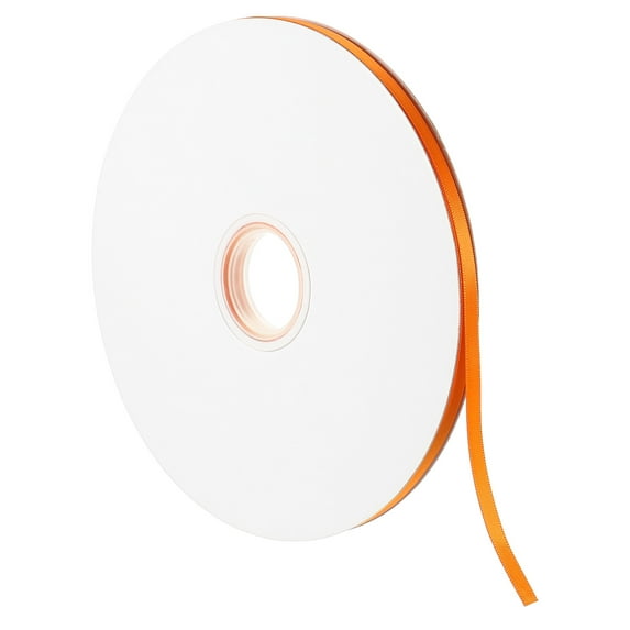 Uxcell 0.28" x 100 Yards Double Face Decorate Crafts Roll Satin Ribbon Orange