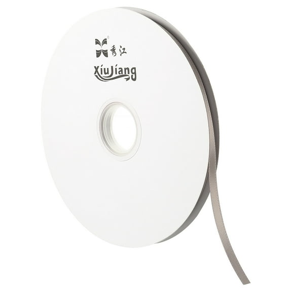 Uxcell 0.28" x 100 Yards Double Face Decorate Crafts Roll Satin Ribbon Silver Tone