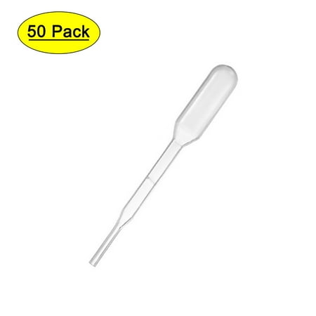 Uxcell 0.2ml 2.4 inch Liquid Drop Droppers Disposable Pipettes for Lab DIY Cosmetic Experiments 50 Pack