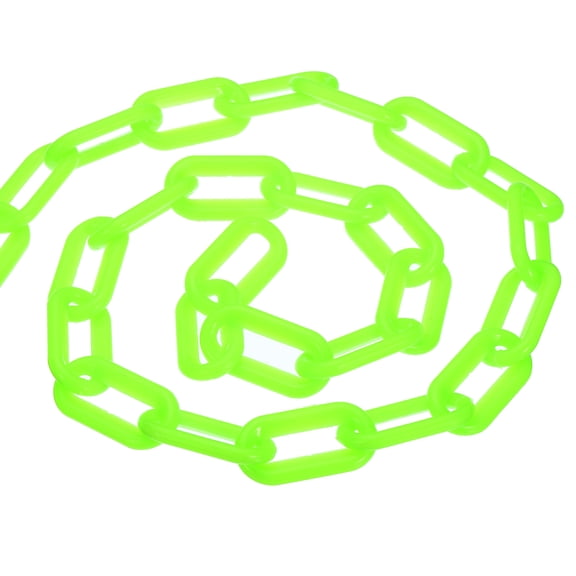 Uxcell 0.3" Diameter 10Ft Length Plastic Chain Barrier Safety Link Chain Stanchion for Crowd Control, Green