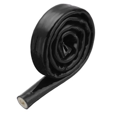 3/8" ID Heat Shield Fire Sleeve - 10ft Black Silicone Fiberglass Protection