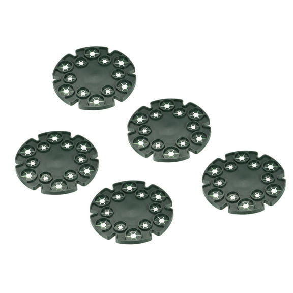 Uxcell 0.3" ID Bamboo Cane Holder Tray Caps for Garden Stakes Climbing Plants Green 5 Pack