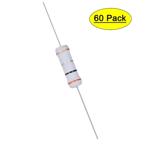 Uxcell 0.3 Ohm 2W ±5% Tolerance Axile Lead Metal Oxide Film Resistor 60 Count