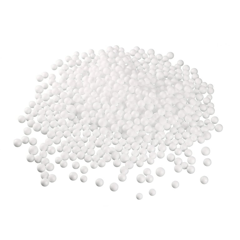 Uxcell White Polystyrene Foam Beads Ball for Crafts and Fillings 0.1 inch 4 Pack