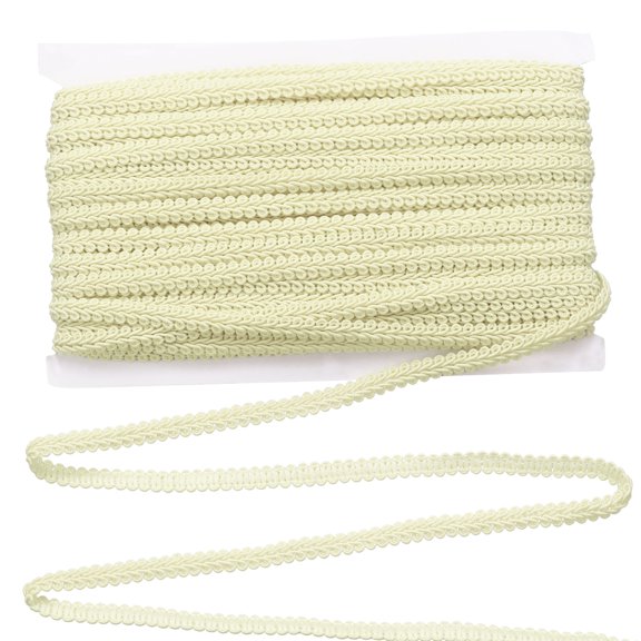 Uxcell 0.3" x 27 Yards Gimp Braid Trim, Upholstery Trim Polyester Braid Ribbon Curtain Decorative Edge Lace for Home Decor DIY Crafts Sewing Costume, Beige
