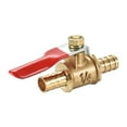 thumbnail image 1 of Uxcell 0.31'' Hose Barb to Hose Barb Air Ball Valve Shut Off Switch Brass Gold Tone 1pcs, 1 of 3