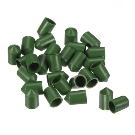 Uxcell 0.31" Inner Dia Plastic Pointed Garden Plants Bamboo Cane End Caps Green 40 Pack