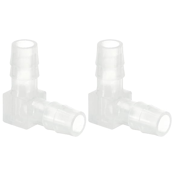 Uxcell 0.31" Plastic Hose Barb 90 Degree Elbow 2 Pack Barb Fittings 2 Way Equal Barbed Joint Splicer Mender Adapter Union Adapter