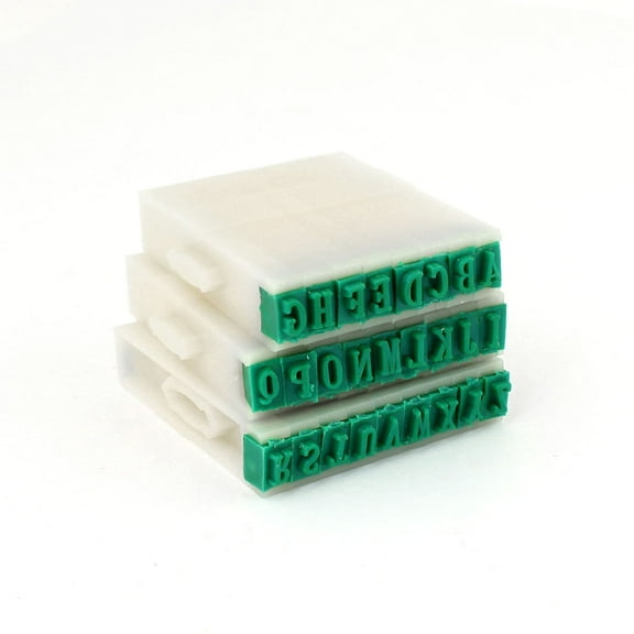 Uxcell 0.31" Width Plastic Rubber 26Pcs Combination Alphabet Stamp for Office