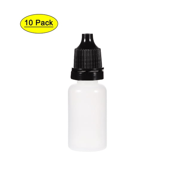 Uxcell 0.34 oz Small Mouth Empty Squeezable Drop Bottles Plastic Black 10 pcs