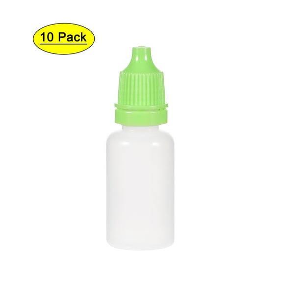 Uxcell 0.34 oz Small Mouth Empty Squeezable Drop Bottles Plastic Green 10 pcs