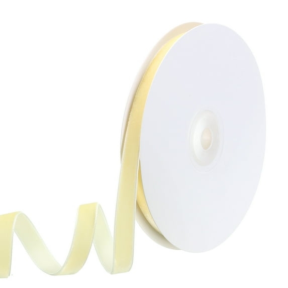 Uxcell 0.35 Inch x 10 Yard Velvet Ribbons Single Faced Vintage Velvet Ribbons Spool for Decor DIY Beige