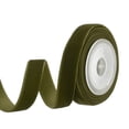 thumbnail image 1 of Uxcell 0.35 Inch x 2.18 Yard Velvet Ribbons Single Faced Vintage Velvet Ribbons Spool for Decor DIY Army Green, 1 of 6