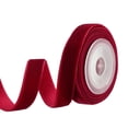 thumbnail image 1 of Uxcell 0.35 Inch x 2.18 Yard Velvet Ribbons Single Faced Vintage Velvet Ribbons Spool for Decor DIY Wine Red, 1 of 6